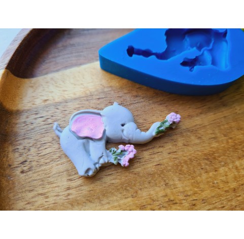 Silicone mold, Elephant, style 2, ~ 2.3*4.1 cm, H:0.5 cm