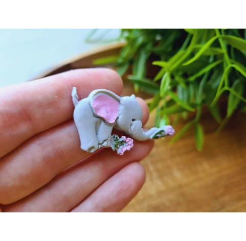 Silicone mold, Elephant, style 2, ~ 2.3*4.1 cm, H:0.5 cm