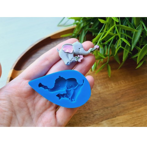 Silicone mold, Elephant, style 2, ~ 2.3*4.1 cm, H:0.5 cm