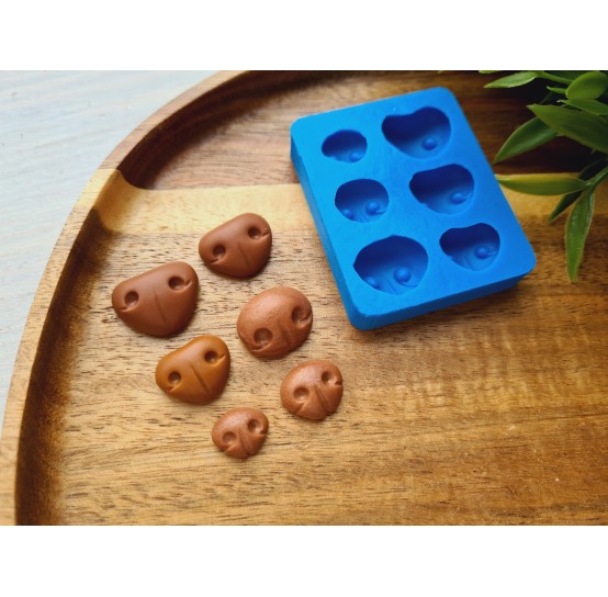 Silicone mold, Bear nose, style 4, 6 elements, ~ 1-1.9 cm, H:0.4-0.8 cm