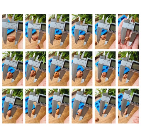 Silicone mold, Bear nose, style 4, 6 elements, ~ 1-1.9 cm, H:0.4-0.8 cm