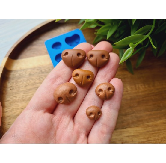 Silicone mold, Bear nose, style 4, 6 elements, ~ 1-1.9 cm, H:0.4-0.8 cm