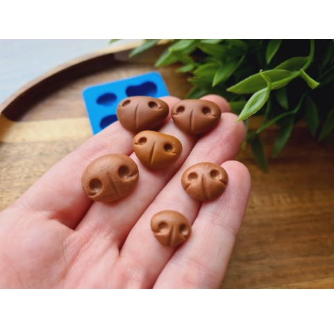 Silicone mold, Bear nose, style 4, 6 elements, ~ 1-1.9 cm, H:0.4-0.8 cm