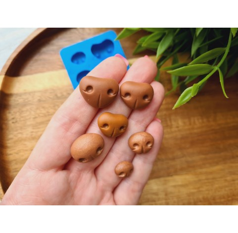 Silicone mold, Bear nose, style 4, 6 elements, ~ 1-1.9 cm, H:0.4-0.8 cm