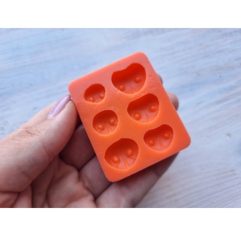 Silicone mold, Bear nose, style 4, 6 elements, ~ 1-1.9 cm, H:0.4-0.8 cm