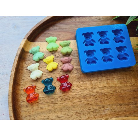 Silicone mold, Bear, style 6, 6 elements, ~ 1.5*1.8 cm, H:0.6 cm