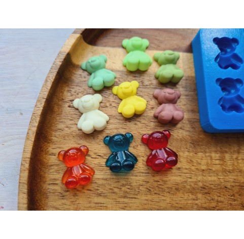 Silicone mold, Bear, style 6, 6 elements, ~ 1.5*1.8 cm, H:0.6 cm