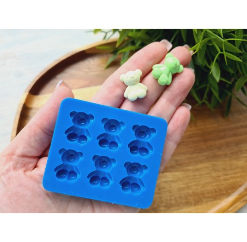 Silicone mold, Bear, style 6, 6 elements, ~ 1.5*1.8 cm, H:0.6 cm