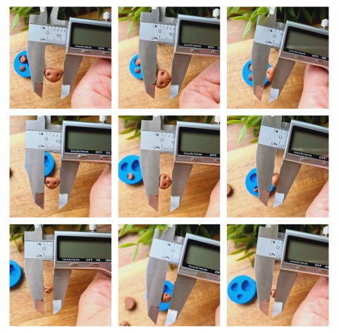Silicone mold, Dog or bear nose, style 6, small, 3 elements, ~ 0.5-1.4 cm, H:0.3-0.5 cm