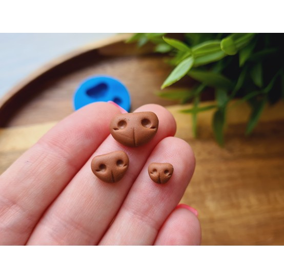 Silicone mold, Dog or bear nose, style 6, small, 3 elements, ~ 0.5-1.4 cm, H:0.3-0.5 cm