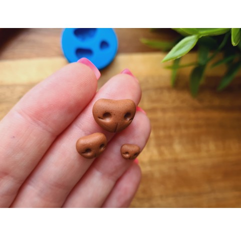 Silicone mold, Dog or bear nose, style 6, small, 3 elements, ~ 0.5-1.4 cm, H:0.3-0.5 cm