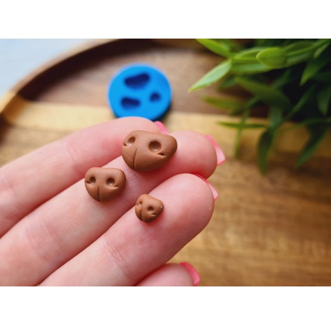 Silicone mold, Dog or bear nose, style 6, small, 3 elements, ~ 0.5-1.4 cm, H:0.3-0.5 cm