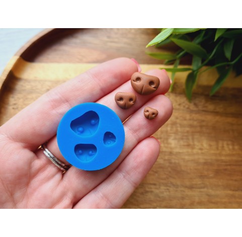 Silicone mold, Dog or bear nose, style 6, small, 3 elements, ~ 0.5-1.4 cm, H:0.3-0.5 cm