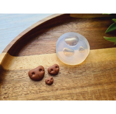 Silicone mold, Dog or bear nose, style 6, small, 3 elements, ~ 0.5-1.4 cm, H:0.3-0.5 cm