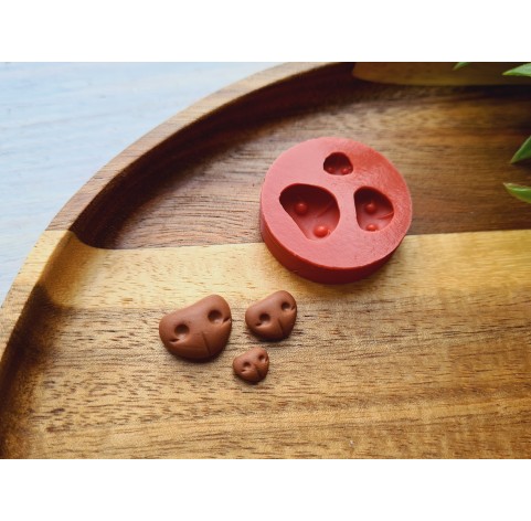 Silicone mold, Dog or bear nose, style 6, small, 3 elements, ~ 0.5-1.4 cm, H:0.3-0.5 cm