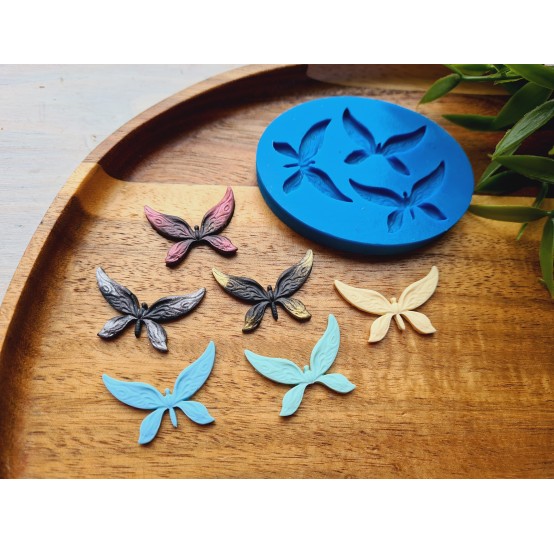 Silicone mold, Butterfly, style 7, 3 elements, ~ 1.9*3 cm, H:0.2 cm