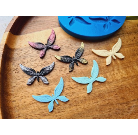 Silicone mold, Butterfly, style 7, 3 elements, ~ 1.9*3 cm, H:0.2 cm