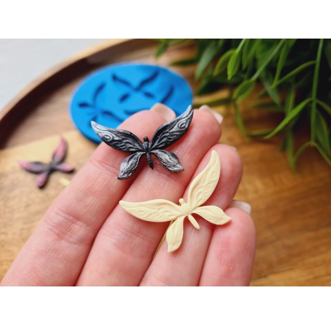 Silicone mold, Butterfly, style 7, 3 elements, ~ 1.9*3 cm, H:0.2 cm