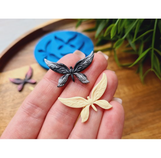 Silicone mold, Butterfly, style 7, 3 elements, ~ 1.9*3 cm, H:0.2 cm