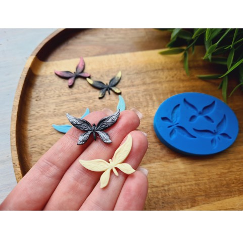 Silicone mold, Butterfly, style 7, 3 elements, ~ 1.9*3 cm, H:0.2 cm