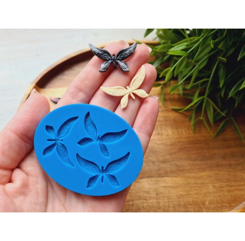 Silicone mold, Butterfly, style 7, 3 elements, ~ 1.9*3 cm, H:0.2 cm