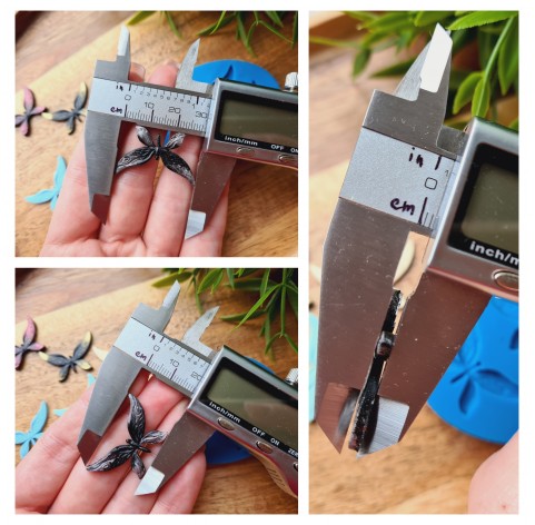 Silicone mold, Butterfly, style 7, 3 elements, ~ 1.9*3 cm, H:0.2 cm