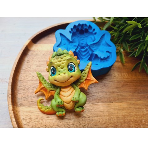 Silicone mold, Cute dragon, style 1, ~ 7.9*7.9 cm, H:1.8 cm