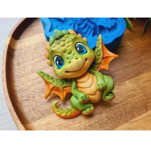 Silicone mold, Cute dragon, style 1, ~ 7.9*7.9 cm, H:1.8 cm