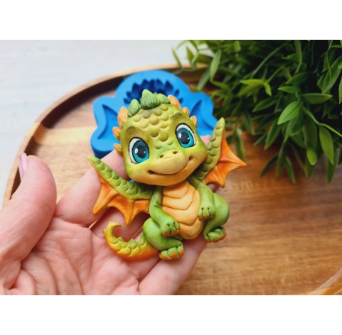 Silicone mold, Cute dragon, style 1, ~ 7.9*7.9 cm, H:1.8 cm