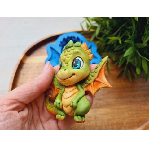 Silicone mold, Cute dragon, style 1, ~ 7.9*7.9 cm, H:1.8 cm