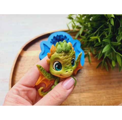Silicone mold, Cute dragon, style 1, ~ 7.9*7.9 cm, H:1.8 cm