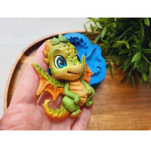 Silicone mold, Cute dragon, style 1, ~ 7.9*7.9 cm, H:1.8 cm