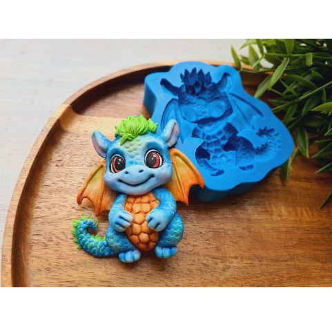 Silicone mold, Cute dragon, style 2, ~ 6.8*7.4 cm, H:1.6 cm