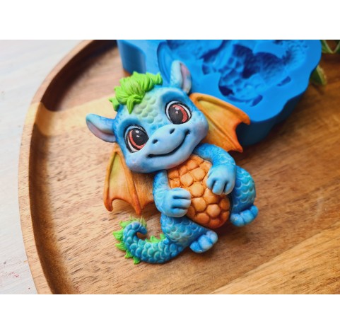 Silicone mold, Cute dragon, style 2, ~ 6.8*7.4 cm, H:1.6 cm