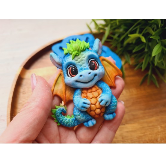 Silicone mold, Cute dragon, style 2, ~ 6.8*7.4 cm, H:1.6 cm
