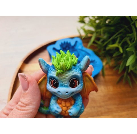 Silicone mold, Cute dragon, style 2, ~ 6.8*7.4 cm, H:1.6 cm