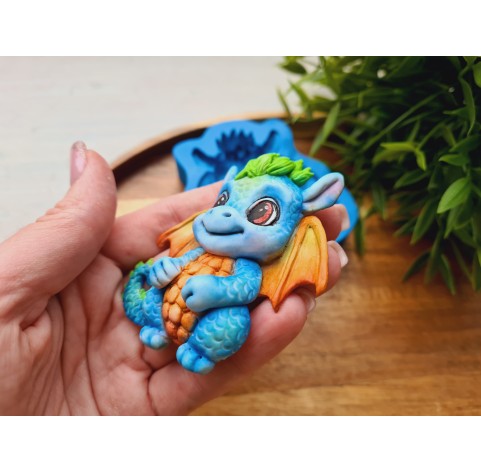 Silicone mold, Cute dragon, style 2, ~ 6.8*7.4 cm, H:1.6 cm
