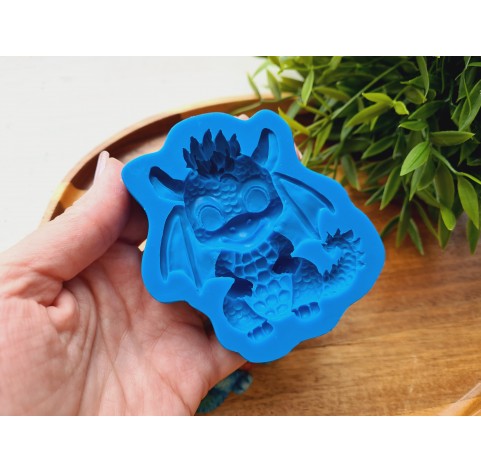 Silicone mold, Cute dragon, style 2, ~ 6.8*7.4 cm, H:1.6 cm