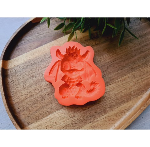 Silicone mold, Cute dragon, style 2, ~ 6.8*7.4 cm, H:1.6 cm