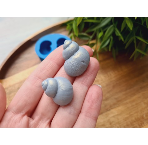 Silicone mold, Snail shell, 2 elements, ~ 1.7*2 cm, 2.1*2.4 cm, H:1.3-1.5 cm