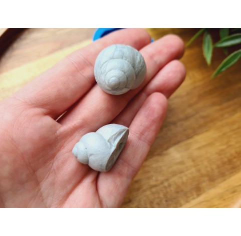 Silicone mold, Snail shell, style 2, 2 elements, ~ 1.7*2 cm, 2.1*2.4 cm, H:1.3-1.5 cm