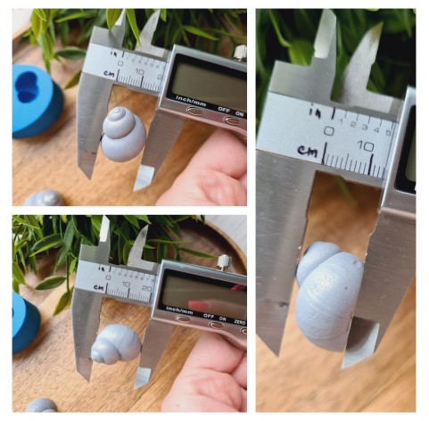 Silicone mold, Snail shell, 2 elements, ~ 1.7*2 cm, 2.1*2.4 cm, H:1.3-1.5 cm