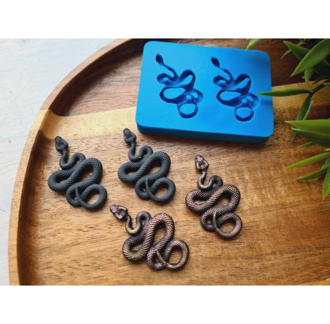 Silicone mold, Snake, style 5, 2 elements, ~ 2.5*4.1 cm, H:0.5 cm, BAKE ONLY in the FORM