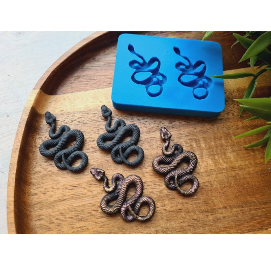 Silicone mold, Snake, style 5, 2 elements, ~ 2.5*4.1 cm, H:0.5 cm, BAKE ONLY in the FORM