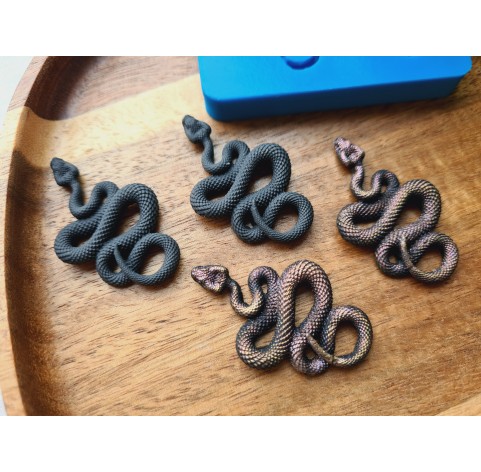 Silicone mold, Snake, style 5, 2 elements, ~ 2.5*4.1 cm, H:0.5 cm, BAKE ONLY in the FORM