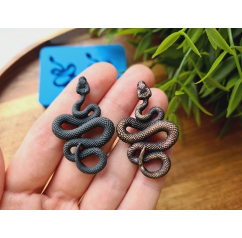 Silicone mold, Snake, style 5, 2 elements, ~ 2.5*4.1 cm, H:0.5 cm, BAKE ONLY in the FORM