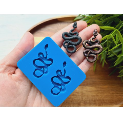 Silicone mold, Snake, style 5, 2 elements, ~ 2.5*4.1 cm, H:0.5 cm, BAKE ONLY in the FORM