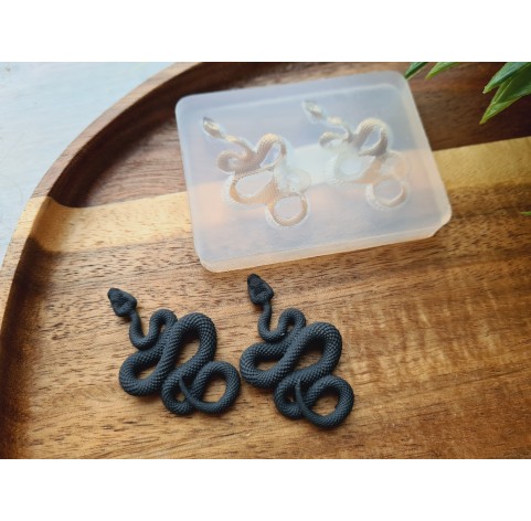 Silicone mold, Snake, style 5, 2 elements, ~ 2.5*4.1 cm, H:0.5 cm, BAKE ONLY in the FORM