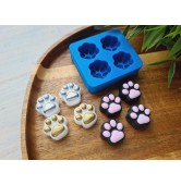 Silicone mold, Dog or cat paw, style 3, 4 elements, ~ 1.8*1.9 cm, H:1.1 cm