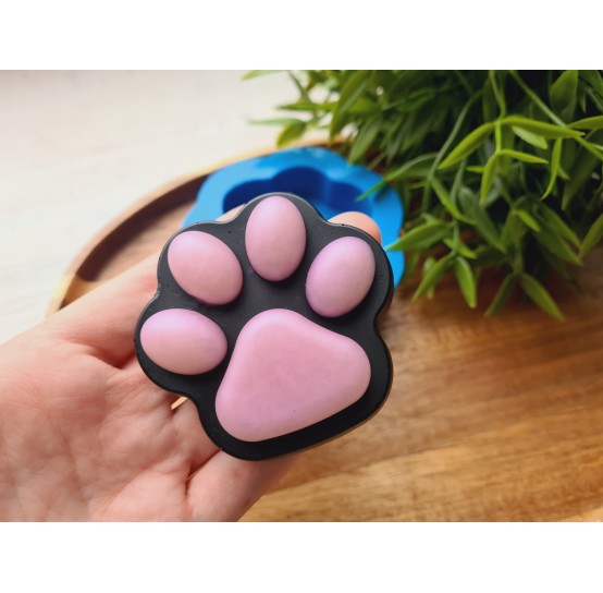 Silicone mold, Dog or cat paw, style 5, ~ 6*6.4 cm, H:2.2 cm